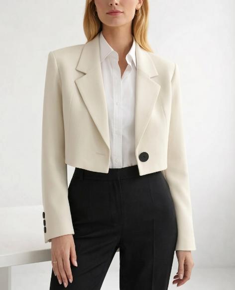 Women's cropped casual blazer